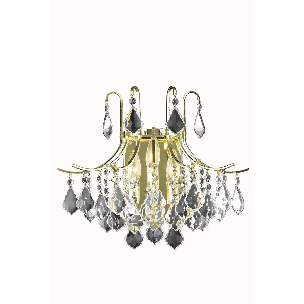 Living Distict by Elegant Lighting LD8100W16G Amelia Collection Wall Sconce D16in H14in Lt:3 Gold finish
